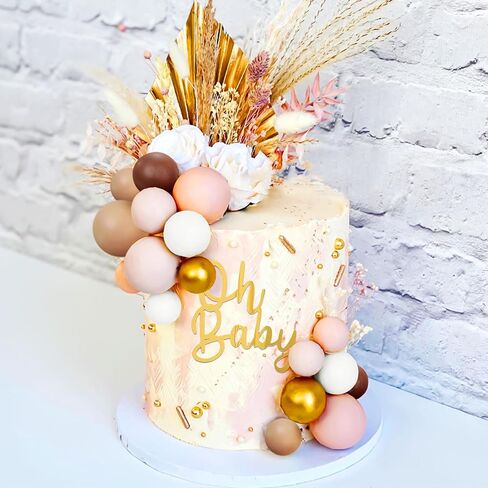 LaVenty Boho Gold Cake Topper Cake Topper Neutral Baby Shower Cake Decorations for Boho Wedding Bridal Baby Shower Birthday Party Supplies in Saudi Arabia