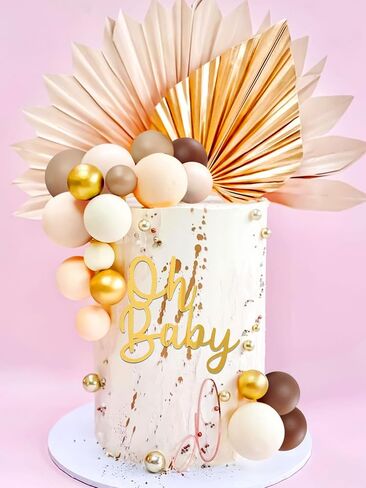 LaVenty Boho Gold Cake Topper Cake Topper Neutral Baby Shower Cake Decorations for Boho Wedding Bridal Baby Shower Birthday Party Supplies in Saudi Arabia