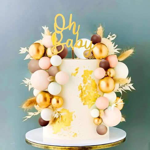 LaVenty Boho Gold Cake Topper Cake Topper Neutral Baby Shower Cake Decorations for Boho Wedding Bridal Baby Shower Birthday Party Supplies in Saudi Arabia