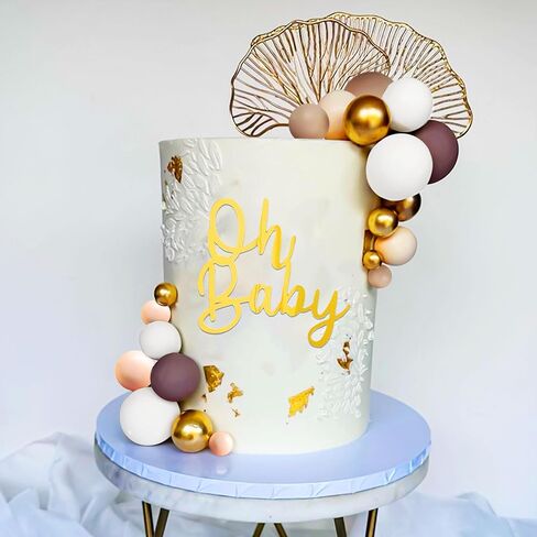LaVenty Boho Gold Cake Topper Cake Topper Neutral Baby Shower Cake Decorations for Boho Wedding Bridal Baby Shower Birthday Party Supplies in Saudi Arabia