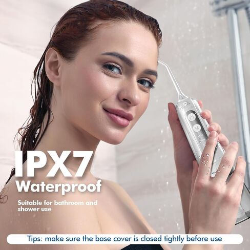 Cordless Water Dental Flosser for Teeth, with 8 Jet Tips, 300ML Tank Oral Irrigator Portable with 4 Modes IPX7 Waterproof Rechargeable Water Floss for Home Travel, Adults Teeth Cleaning (Black) in Saudi Arabia