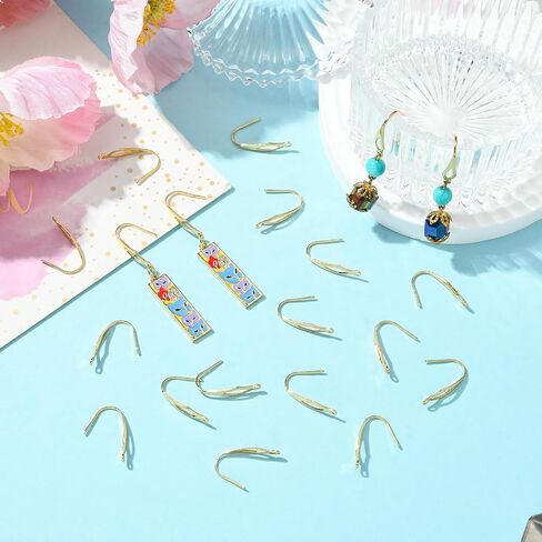 BEEFLYING 5 Pairs Brass Huggie Earring Hoops with Loops 18 Gauge Real 18K Gold Plated Earrin Hooks for DIY Earring Jewelry Making in Saudi Arabia