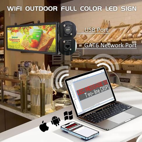 شاشة LED خارجية P6 كاملة الألوان مقاس 40 بوصة × 18 بوصة مع صور عالية الدقة وعالية السطوع وعلامة فيديو LED للإعلان (40 × 18 بوصة) in Saudi Arabia
