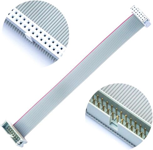 IDC Cable IDE Flat Ribbon Cable 10/14/16/20/26/30/34/40 Pin Ribbon Cable IDC Cable Connector, Male to Female IDE Extension Cable 50CM Length FC 26-Pin 2Pcs(KS-MF26) in Kuwait