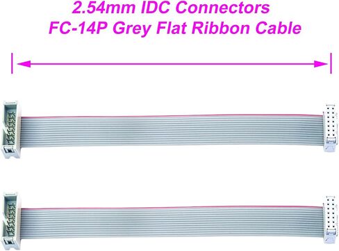 IDC Cable IDE Flat Ribbon Cable 10/14/16/20/26/30/34/40 Pin Ribbon Cable IDC Cable Connector, Male to Female IDE Extension Cable 50CM Length FC 26-Pin 2Pcs(KS-MF26) in Kuwait