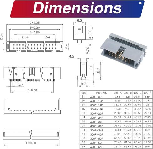 IDC Cable IDE Flat Ribbon Cable 10/14/16/20/26/30/34/40 Pin Ribbon Cable IDC Cable Connector, Male to Female IDE Extension Cable 50CM Length FC 26-Pin 2Pcs(KS-MF26) in Kuwait
