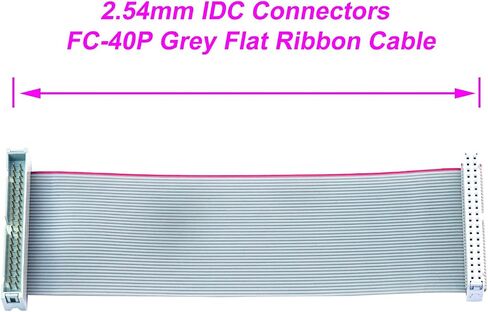 IDC Cable IDE Flat Ribbon Cable 10/14/16/20/26/30/34/40 Pin Ribbon Cable IDC Cable Connector, Male to Female IDE Extension Cable 50CM Length FC 26-Pin 2Pcs(KS-MF26) in Kuwait