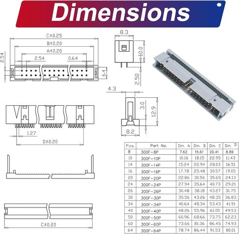 IDC Cable IDE Flat Ribbon Cable 10/14/16/20/26/30/34/40 Pin Ribbon Cable IDC Cable Connector, Male to Female IDE Extension Cable 50CM Length FC 26-Pin 2Pcs(KS-MF26) in Kuwait