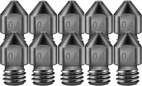 Iverntech 10 pcs MK8 Extruder Nozzle 3D Printer High Temperature Hardened Steel Nozzles 0.4mm/1.75mm,Compatible with Makerbot,Creality CR-10 Ender 3, Prusa i3 in Saudi Arabia
