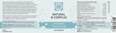 KALA HEALTH Natural Liposomal B Complex Capsules with All 6 Important B Vitamins (60) in Saudi Arabia
