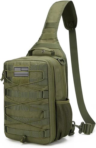 Tactical molle Single Shoulder Bag - Large Capacity Multi-functional Backpack for Daily Using or Hiking, Traveling(Black) in Saudi Arabia
