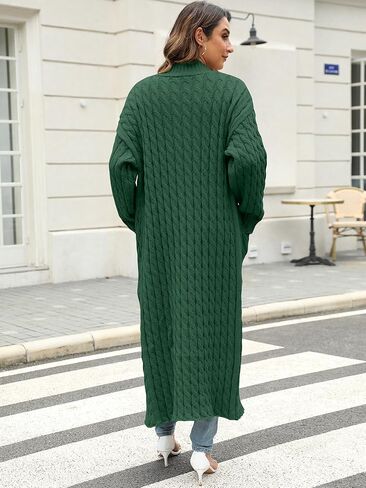 Womens Long Cardigan Sweater Open Front Long Sleeve Chunky Cable Knit Duster Outerwear Maxi 2024 Fall Jacket Coats in Kuwait