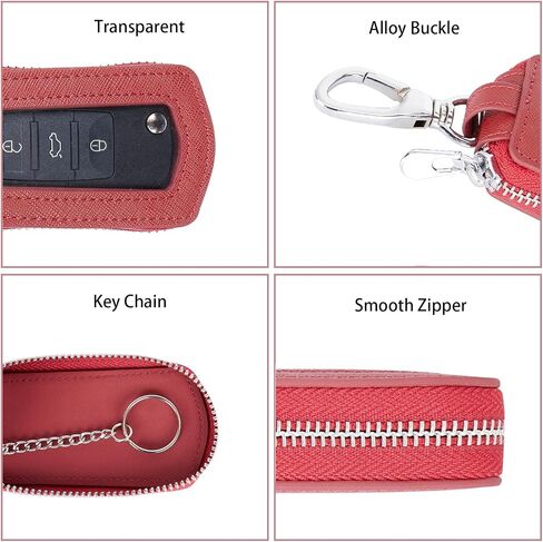 LinsCraft Universal Premium Car Key Fob Case, Leather Key Fob Cover, Key Fob Protector, Car key fob holder for Remote Key Fob (Black) in Saudi Arabia