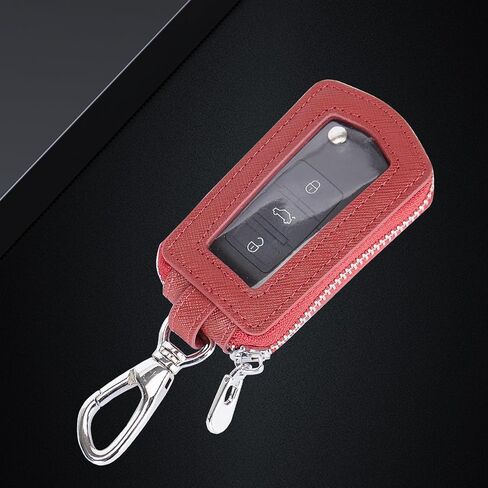 LinsCraft Universal Premium Car Key Fob Case, Leather Key Fob Cover, Key Fob Protector, Car key fob holder for Remote Key Fob (Black) in Saudi Arabia