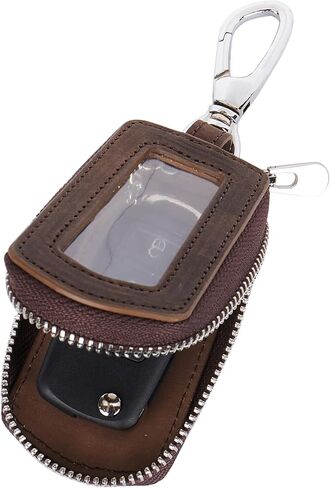 LinsCraft Universal Premium Car Key Fob Case, Leather Key Fob Cover, Key Fob Protector, Car key fob holder for Remote Key Fob (Black) in Saudi Arabia