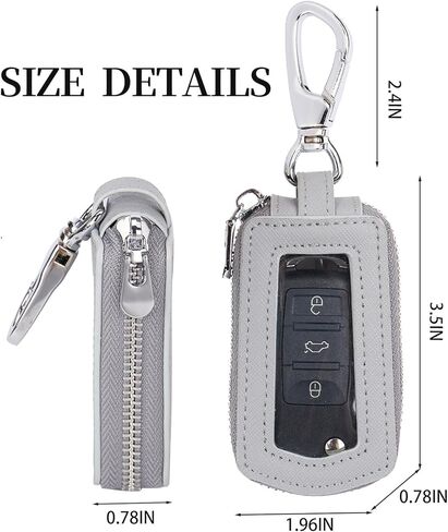 حافظة مفاتيح سيارة فاخرة عالمية من LinsCraft، غطاء جلدي لمفتاح السيارة، واقي مفتاح السيارة، حامل مفتاح السيارة لجهاز التحكم عن بعد (أسود) in Kuwait