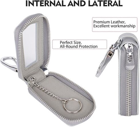 حافظة مفاتيح سيارة فاخرة عالمية من LinsCraft، غطاء جلدي لمفتاح السيارة، واقي مفتاح السيارة، حامل مفتاح السيارة لجهاز التحكم عن بعد (أسود) in Kuwait