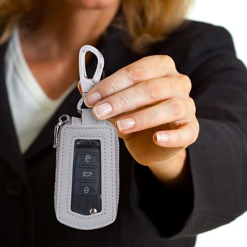 حافظة مفاتيح سيارة فاخرة عالمية من LinsCraft، غطاء جلدي لمفتاح السيارة، واقي مفتاح السيارة، حامل مفتاح السيارة لجهاز التحكم عن بعد (أسود) in Kuwait