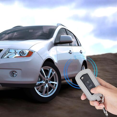 حافظة مفاتيح سيارة فاخرة عالمية من LinsCraft، غطاء جلدي لمفتاح السيارة، واقي مفتاح السيارة، حامل مفتاح السيارة لجهاز التحكم عن بعد (أسود) in Kuwait