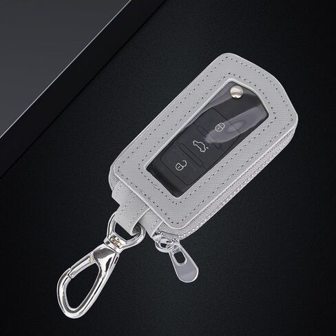 حافظة مفاتيح سيارة فاخرة عالمية من LinsCraft، غطاء جلدي لمفتاح السيارة، واقي مفتاح السيارة، حامل مفتاح السيارة لجهاز التحكم عن بعد (أسود) in Kuwait