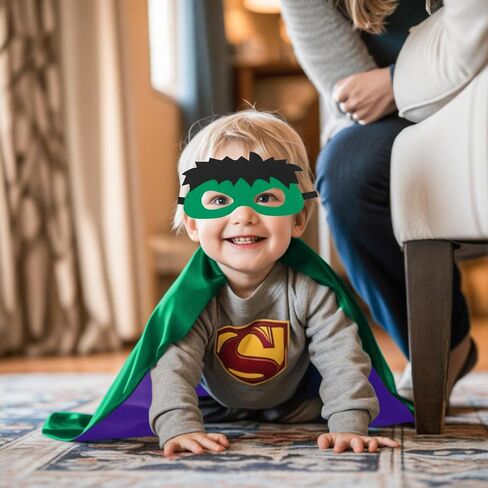 عباءة الأبطال الخارقين للأطفال مع قناع أزياء الهالوين ولباس الحفلات قطعتين in Kuwait