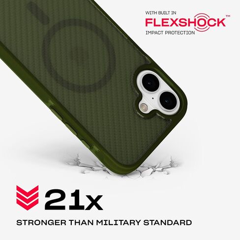 Tech21 EvoArmor for iPhone 16 Plus - Compatible with MagSafe - Impact Protection Case 21x Military Standard Tested in Green in Saudi Arabia