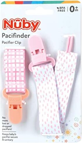 Nuby Infant's 2-Pack Pacifinder Pacifier Clips (Grey/Aqua) in Saudi Arabia