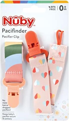 Nuby Infant's 2-Pack Pacifinder Pacifier Clips (Grey/Aqua) in Saudi Arabia