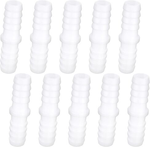 Plastic Hose Barb Fittings, 10 Pcs White Plastic Tubing Connectors 1/2" x 1/2" Pipe Connectors Barbed Splicer Mender Joint Adapter Accessories for Household Adapters Fuel Gas Liquid Air in Saudi Arabia