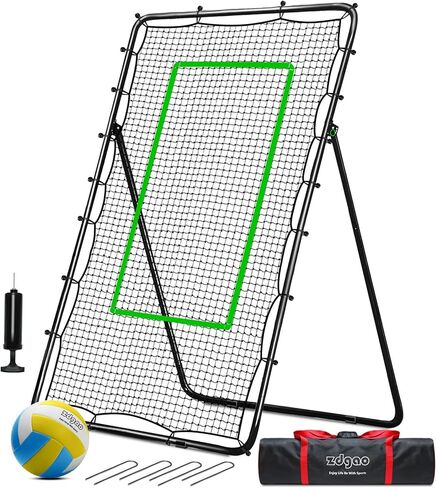 Zdgao Volleyball Rebounder Net - 4x7ft Volleyball Rebounder with Bungee Cords, Volleyball,Carry Bag and Neon Target, 5 Adjustable Angles Bounce Back Net for Volleyball,Baseball, Improve Skills in Kuwait