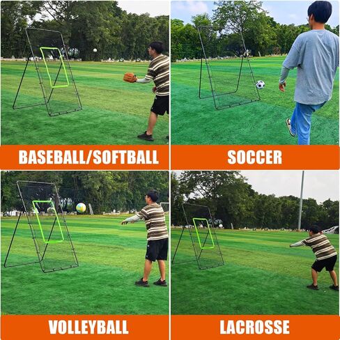 Zdgao Volleyball Rebounder Net - 4x7ft Volleyball Rebounder with Bungee Cords, Volleyball,Carry Bag and Neon Target, 5 Adjustable Angles Bounce Back Net for Volleyball,Baseball, Improve Skills in Kuwait