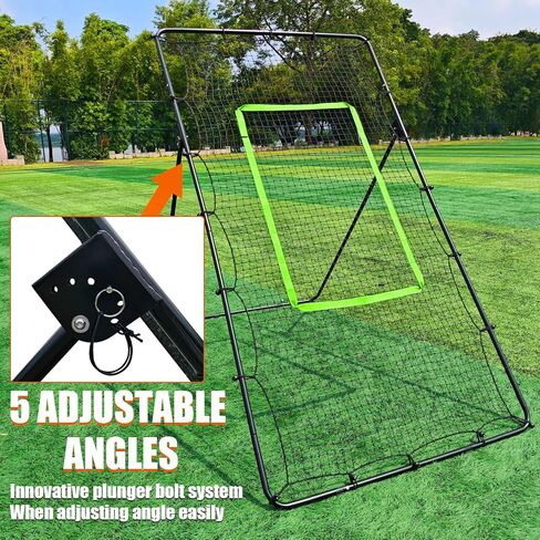 Zdgao Volleyball Rebounder Net - 4x7ft Volleyball Rebounder with Bungee Cords, Volleyball,Carry Bag and Neon Target, 5 Adjustable Angles Bounce Back Net for Volleyball,Baseball, Improve Skills in Kuwait