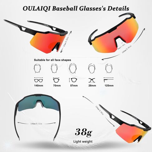 Cycling Sunglasses for Men Women,Youth Baseball Sunglasses,Lightweight Design UV400 Protection Sports Glasses in Saudi Arabia