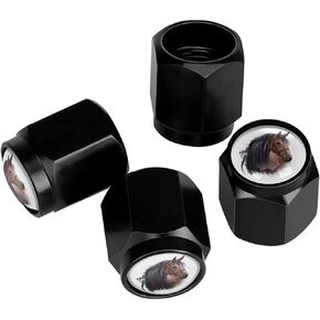 Cute Bee Honeycomb Tire Valve Stem Caps, Aluminum Black Stem Tire Valve Caps Universal Stem Covers for Cars, SUVs, Trucks, Bikes, Motorcycles, Bicycles (4 Pack)
