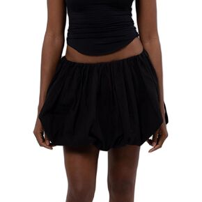 ICNGLKSND Women’s Y2K Bubble Skirt High Waist Ruffle Hem Pleated A line Mini Skirt Punk Style Chic Outwear Party Dress