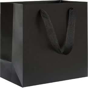 KEYYOOMY Brown Gift Bags with Handles, Square Body Wide Bottom Kraft Paper Gift Bags Party Favor Bags for Wedding Birthday Christmas Shopping Business (10CT, 10x10x5 in, Brown)