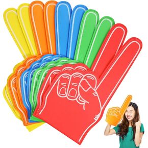 INOOMP 10pcs Custom Foam Finger 18In-DIY Blank Foam Hand for All Occasions Cheerleading for Sports-Exciting Vibrant Colors use as Celebration Pom Poms