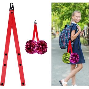 حامل Cheer Pom، حامل Cheerleader Pom Pom بطول 45.72 سم حامل بوم أحمر لإكسسوارات التشجيع بوم بومس (بدون بومس)
