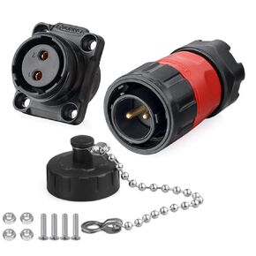CNLINKO YM-20 Industrial Waterproof Connector IP68 Circular Connector Aviation Connector PBT Plastic Shell M20 2-12 Pin Flange Socket (12 Pin)