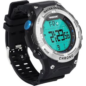 Men’s Digital Sports Watch 10 ATM 330ft Waterproof with Backlight, Alarm Clock, Stopwatch, Calendar, Dual Time Display, Suitable for Swimming and Diving