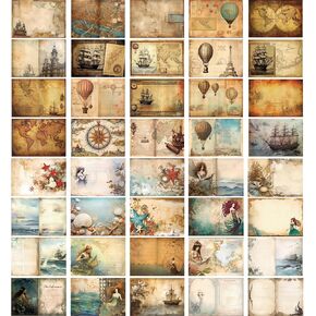 Vintage Scrapbook Paper 80 Sheets Decorative Paper Vintage Scrapbook Paper Butterfly Floral Scrapbook Paper Pad Junk Journal Paper Packs 5.5 X 7.8 Inch Dreamland Series