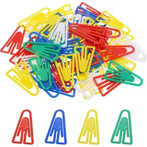 Tupalizy 50PCS Plastic Paper Clips Bookmarks Smooth Colored Paperclip Clamp for Scrapbooking Planners Notebook Travel Photos Documents Crafts Teachers School Home Office Supplies,25mm, Boat Shape
