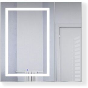 Krugg LED Medicine Cabinet 48 Inch X 36 Inch | Recessed or Surface Mount Mirror Cabinet w/Dimmer & Defogger + 3X Makeup Mirror Inside & Outlet + USB (48 x 36 Double Side Light)