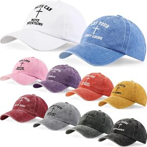 10 Pcs Christmas Christian Hats Jesus Hats for Men Women Bulk Religious Church Gifts Baseball Caps