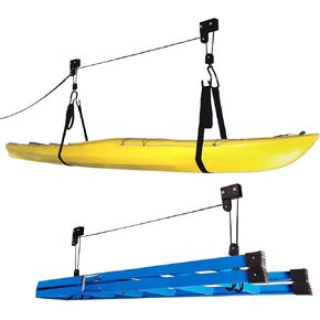 RAD Sportz Kayak Hoist 2-Pack Quality Garage Storage Canoe Lift with 125 lb Capacity Even Works as Ladder Lift Premium Quality Pulley System