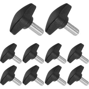 Tee Wing Knobs Thumb Screw, M8 x 16mm Male Thread, Plastic T Thumb Clamping Screw Threaded Stud Hand Knobs Grip, (Applications: for Machinery Lathes), 10-Pieces