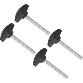 Tee Wing Knobs Thumb Screw, M6 x 60mm Male Thread, Plastic T Thumb Clamping Screw Threaded Stud Hand Knobs Grip, (Applications: for Machinery Lathes), 4-Pieces