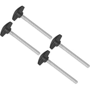 Tee Wing Knobs Thumb Screw, M8 x 80mm Male Thread, Plastic T Thumb Clamping Screw Threaded Stud Hand Knobs Grip, (Applications: for Machinery Lathes), 4-Pieces