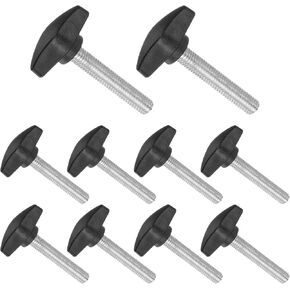 Tee Wing Knobs Thumb Screw, M8 x 40mm Male Thread, Plastic T Thumb Clamping Screw Threaded Stud Hand Knobs Grip, (Applications: for Machinery Lathes), 10-Pieces