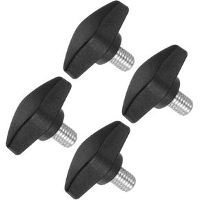 Tee Wing Knobs Thumb Screw, M8 x 12mm Male Thread, Plastic T Thumb Clamping Screw Threaded Stud Hand Knobs Grip, (Applications: for Machinery Lathes), 4-Pieces